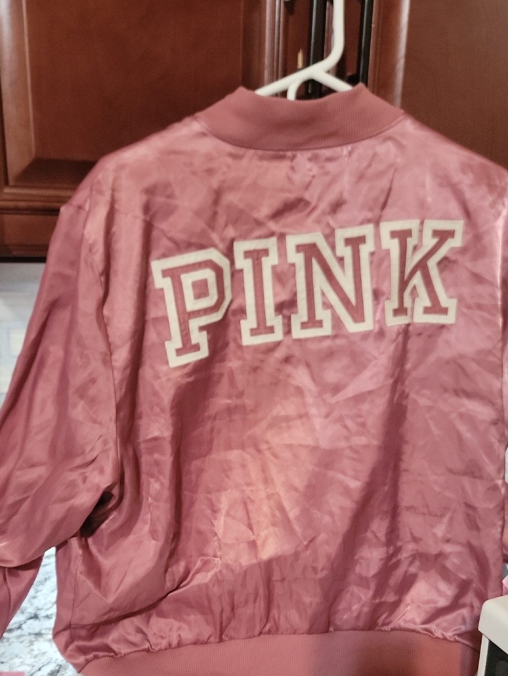 Victoria's Secret PINK Dusty Rose Satin Bomber